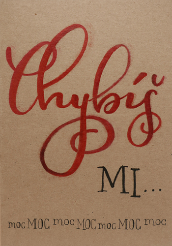 Přáníčko BeBechy – recyklovaný papír - Chybíš mi