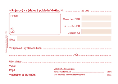 Univerzální příjm.-výd. pok.doklad A6 - EET