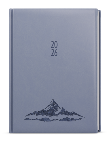 Týdenní diář - Oskar - Vivella s ražbou - A5 - holubí šeď - Hory