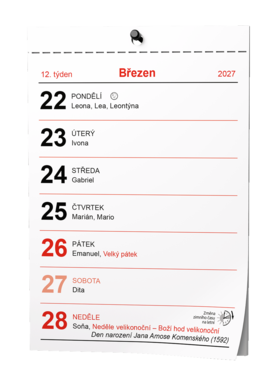 Nástěnný kalendář - Trhací kalendář - A6                                           