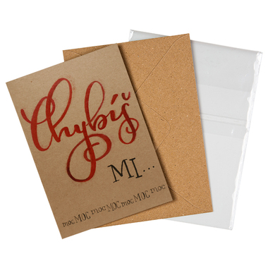 Přáníčko BeBechy – recyklovaný papír - Chybíš mi