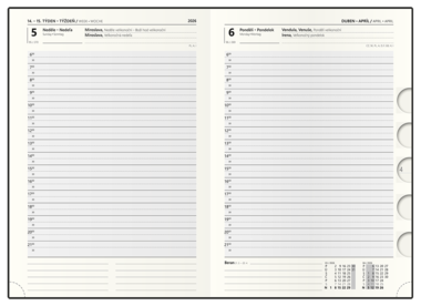Denní diář - Ctirad s výsekem - Manager color - A5 - pudrová