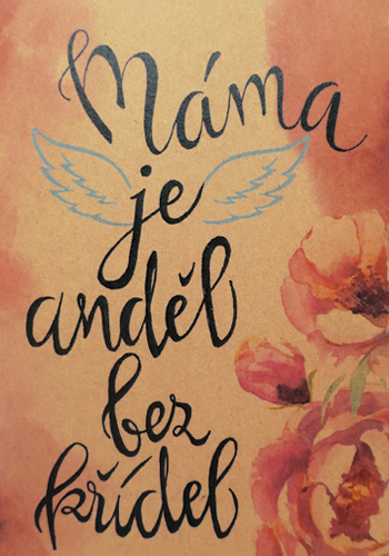 Přáníčko BeBechy – recyklovaný papír – Máma