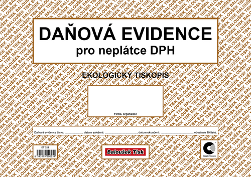 Daňová ev. A4/nepl. DPH, ob./-peněž.den.