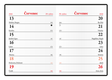 Týdenní diář - Hynek - PVC - černá