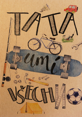 Přáníčko BeBechy – recyklovaný papír – Táta