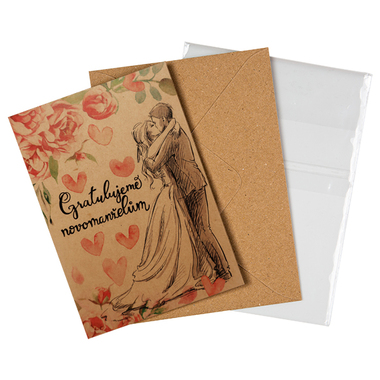 Přáníčko BeBechy – recyklovaný papír – Novomanželům