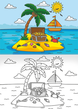 Omalovánka - A5 - Na moři