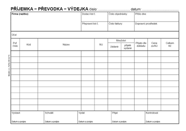 Příjemka - převodka - výdejka A5