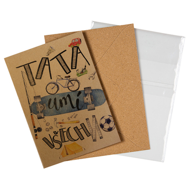 Přáníčko BeBechy – recyklovaný papír – Táta