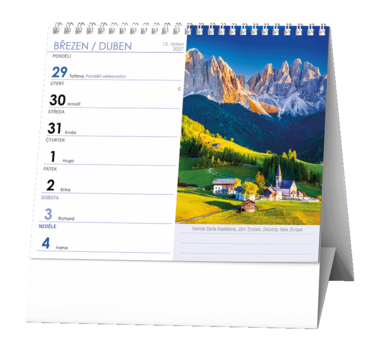 Stolní kalendář - IDEÁL - Příroda, hory, řeky, jezera…