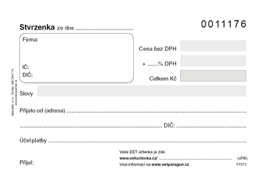Stvrzenka A6 čísl. - EET