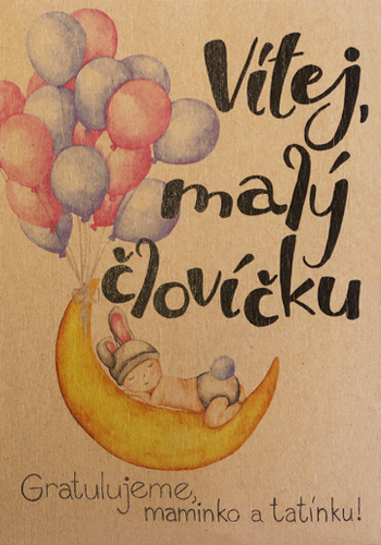 Přáníčko BeBechy – recyklovaný papír – Vítej