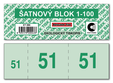 Šatnové bloky  1-100 čísel