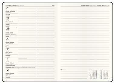 Týdenní diář - Zoro - Hemingway - A5 - bordó