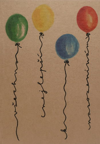 Přáníčko BeBechy – recyklovaný papír - Balónky