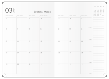Měsíční diář s notesem - DiNo - B5 - písková