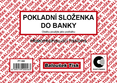 Pokladní složenka do banky A6