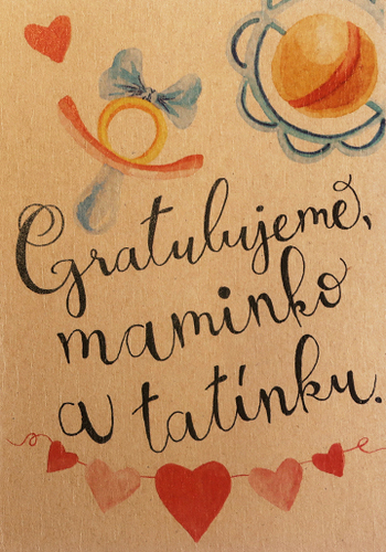 Přáníčko BeBechy – recyklovaný papír – Gratulujeme