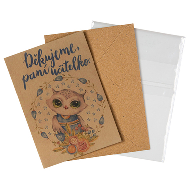 Přáníčko BeBechy – recyklovaný papír – Učitelka