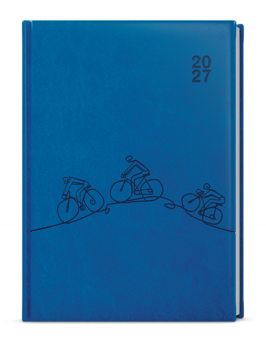 Týdenní diář - Oskar - Vivella s ražbou - A5 - jasně modrá - Kolo