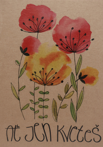 Přáníčko BeBechy – recyklovaný papír - Ať kveteš