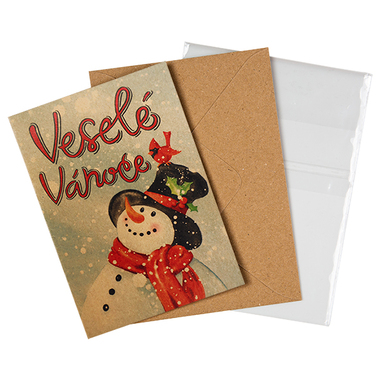Přáníčko BeBechy - recyklovaný papír - Vánoce