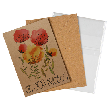 Přáníčko BeBechy – recyklovaný papír - Ať kveteš