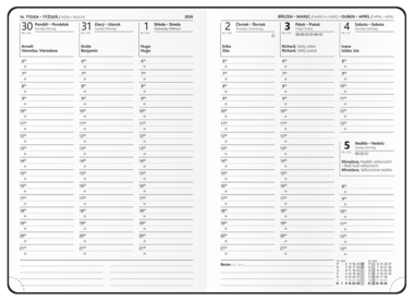 Týdenní diář - Oskar - Nuba - A5 - šedá