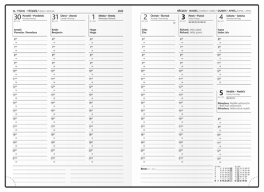 Týdenní diář - Oskar - Balacron - A5 - modrá