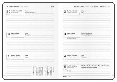 Týdenní diář - Prokop - Luxi - B6 - modrá