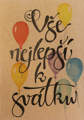 Přáníčko BeBechy – recyklovaný papír – Svátek1