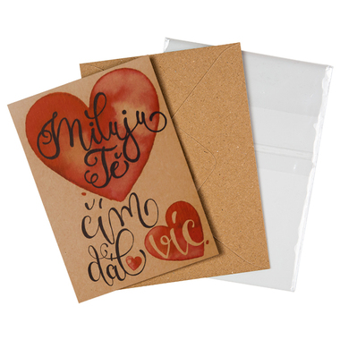 Přáníčko BeBechy - recyklovaný papír - Miluju