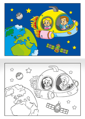 Omalovánka - A5 - Vesmír