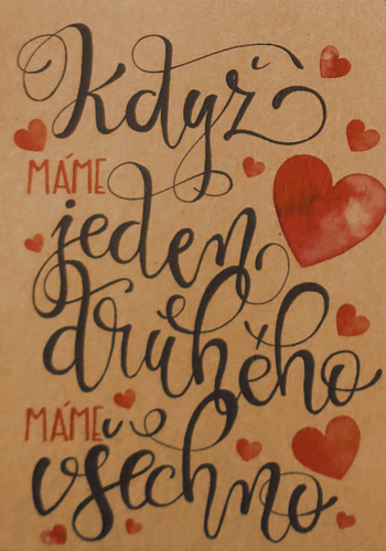 Přáníčko BeBechy - recyklovaný papír - Máme