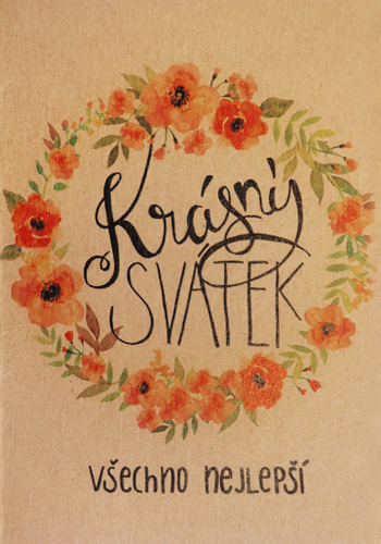 Přáníčko BeBechy – recyklovaný papír – Svátek2