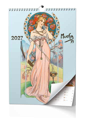 Nástěnný poznámkový kalendář A3 - Alfons Mucha 2027                                       
