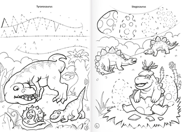 Omalovánka A4 - Grafomotorická - Dinosauři