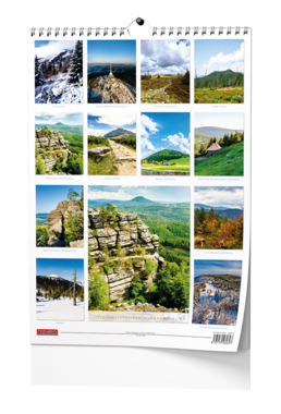 Nástěnný kalendář - Hory Čech a Moravy - A3
