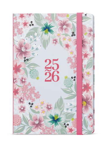 18měsíční týdenní diář - Lungo - B6 - Květy