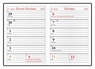 Týdenní diář - Ladislav - PVC - černá