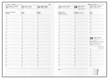 Týdenní diář - Oskar - Vivella - A5 - černá
