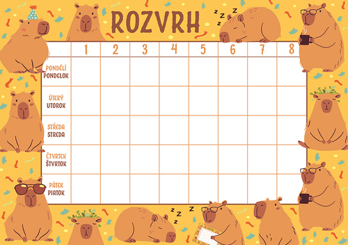 Rozvrh hodin Kapybary