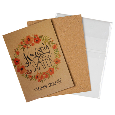 Přáníčko BeBechy – recyklovaný papír – Svátek2