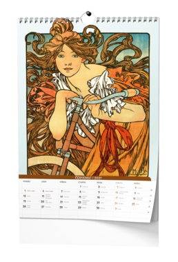 Nástěnný poznámkový kalendář A3 - Alfons Mucha 2027                                       