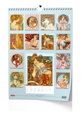Nástěnný poznámkový kalendář A3 - Alfons Mucha 2027                                       