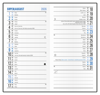 Měsíční diář - Diana - PVC - bordó