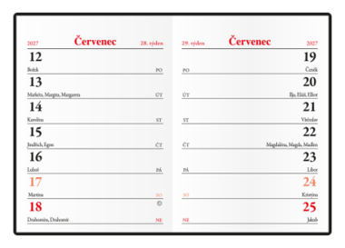 Týdenní diář - Hynek - PVC - černá