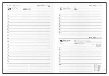 Denní diář - Adam - Vivella extra - B6 - pastelová růžová - Lístek