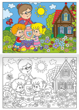 Omalovánka A5 - Prázdniny u babičky